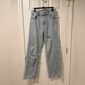 Primark acid washed wide leg high waist jeans